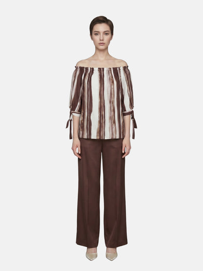 Blusa in Viscosa Beige Scuro