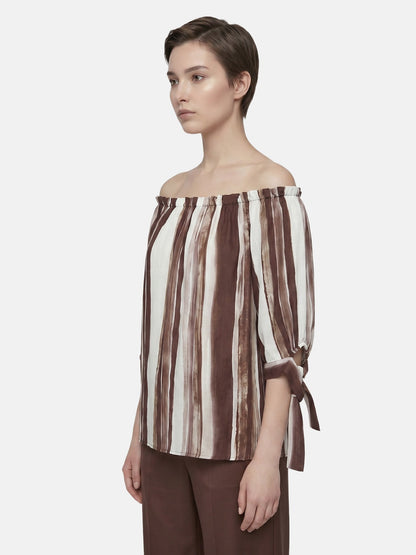 Blusa in Viscosa Beige Scuro