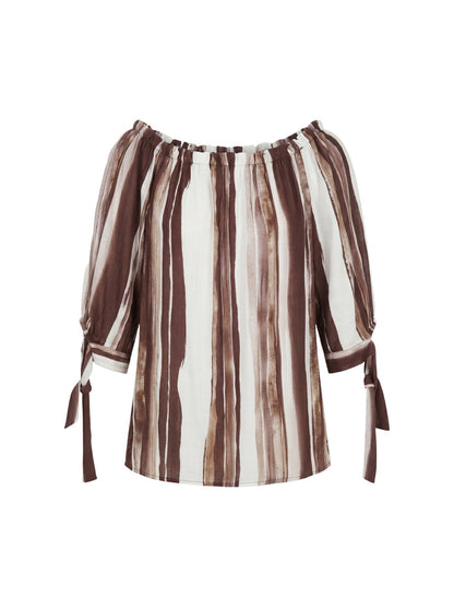 Blusa in Viscosa Beige Scuro