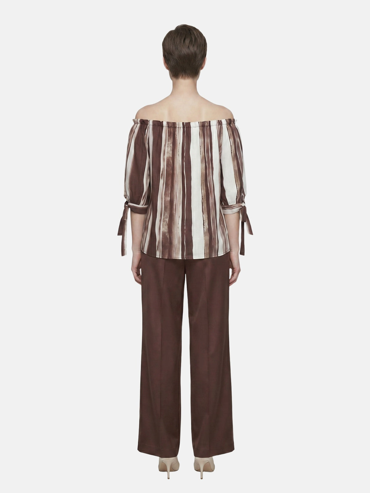 Blusa in Viscosa Beige Scuro