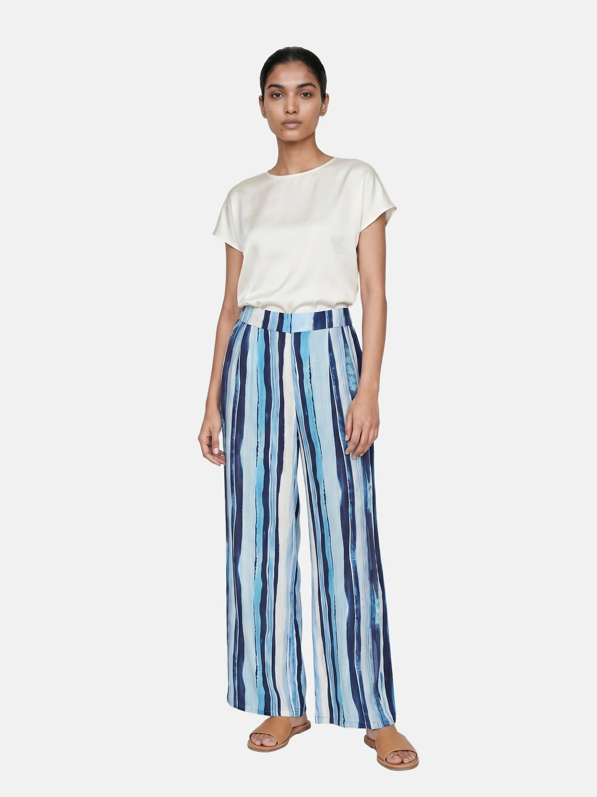 Pantaloni in Viscosa Blu