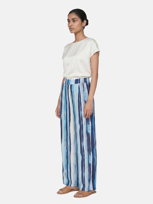 Pantaloni in Viscosa Blu