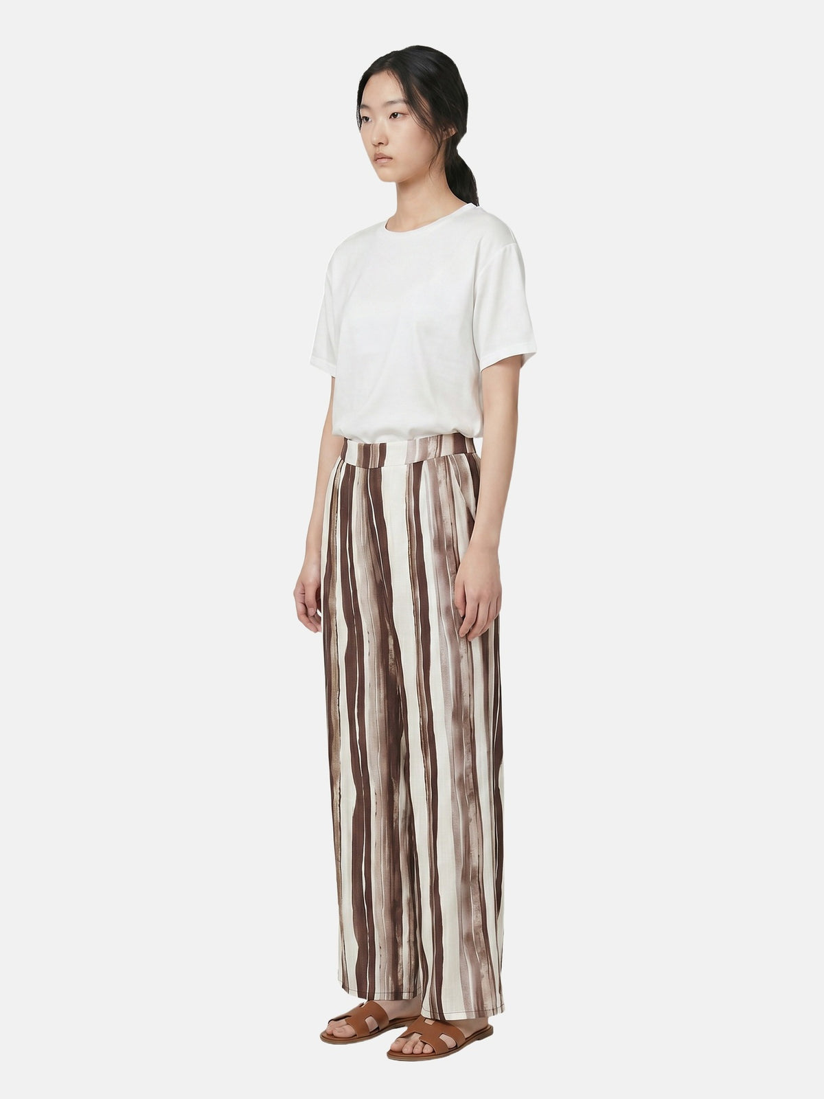 Pantaloni in Viscosa Marrone
