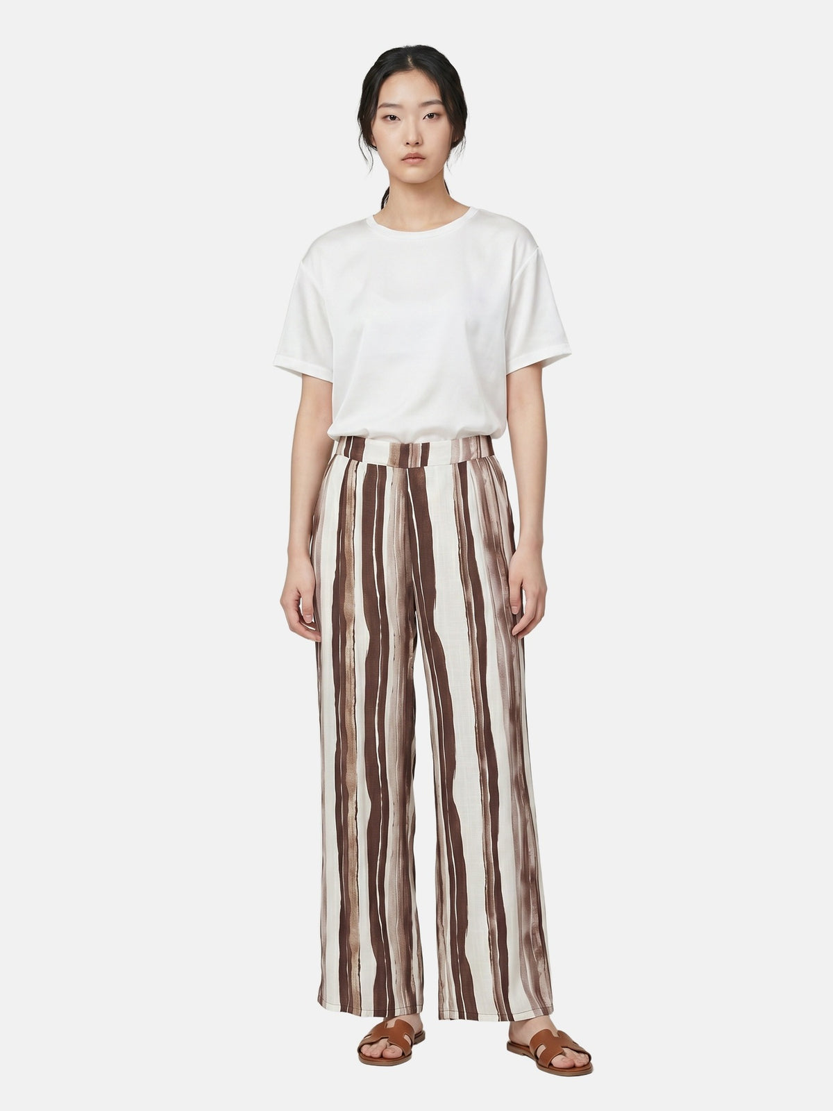 Pantaloni in Viscosa Marrone