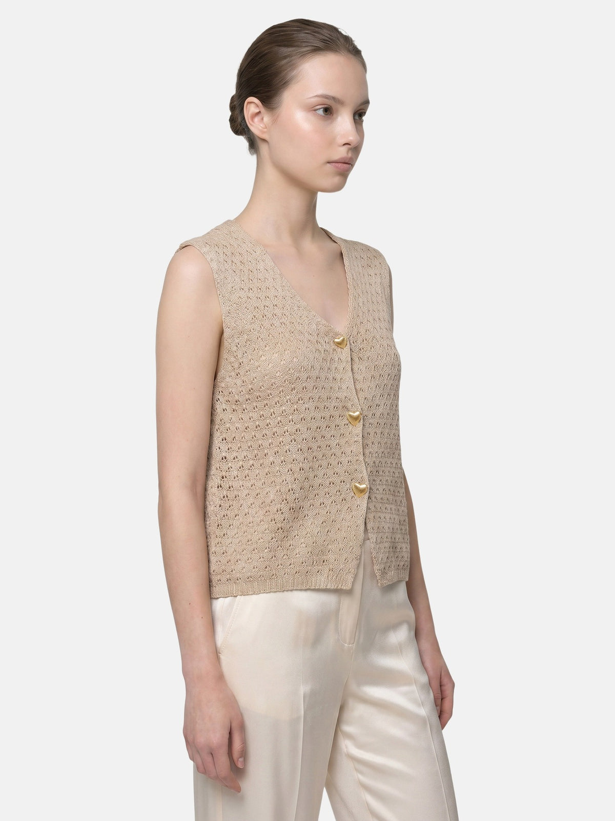 Canotta in 100% Acrilico Beige