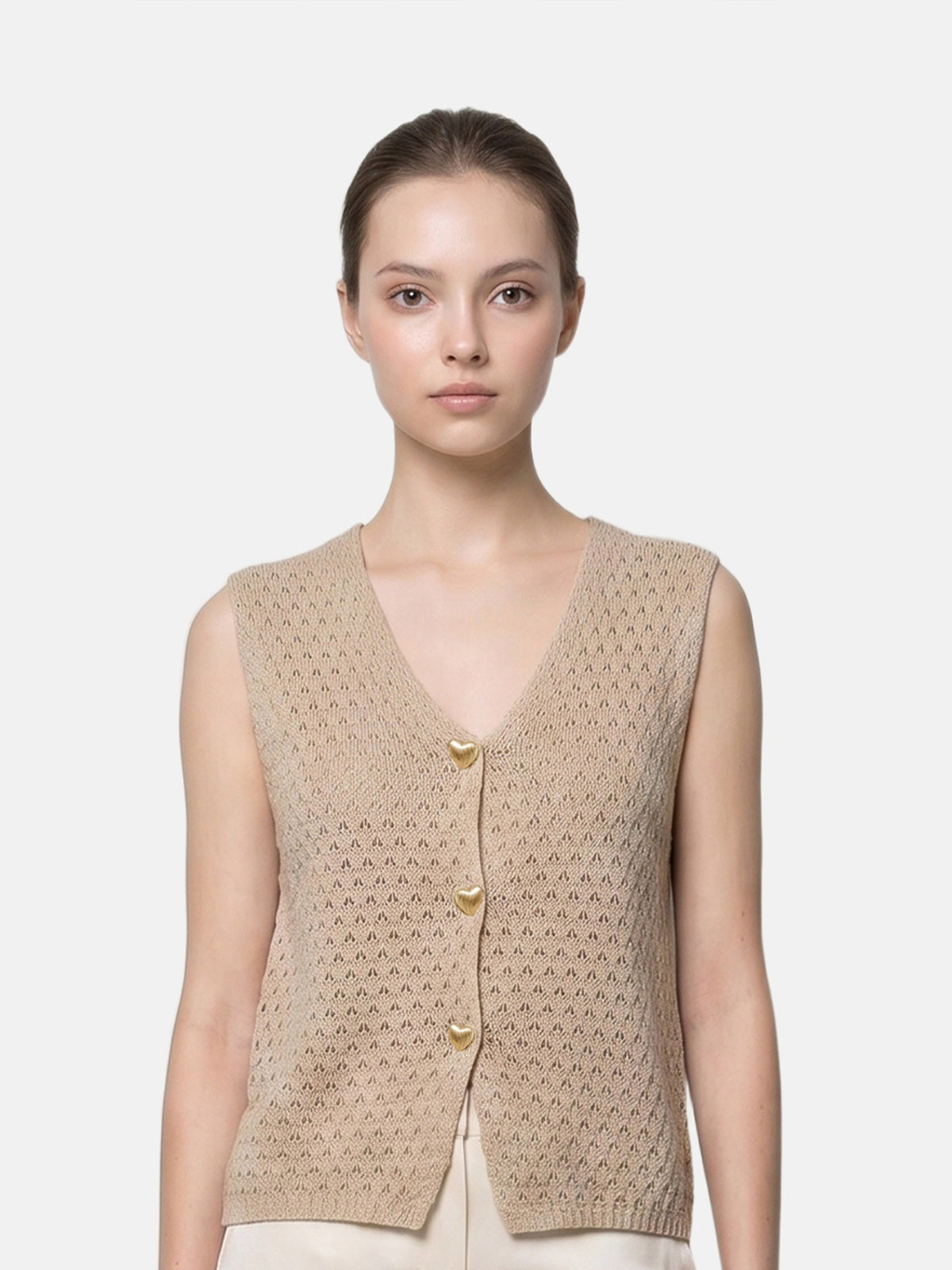 Canotta in 100% Acrilico Beige