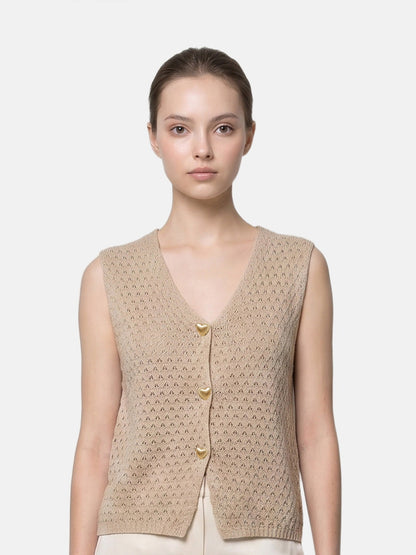 Canotta in 100% Acrilico Beige