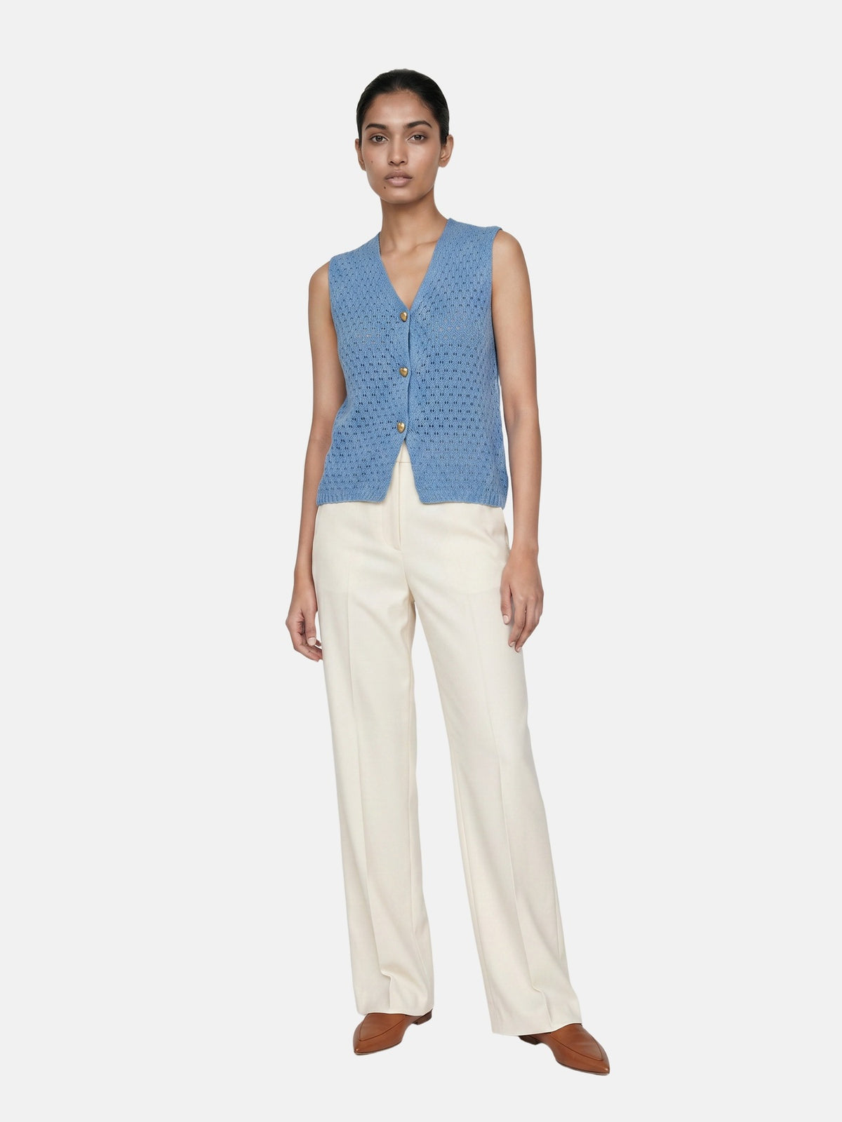 Canotta in 100% Acrilico Blu Jeans