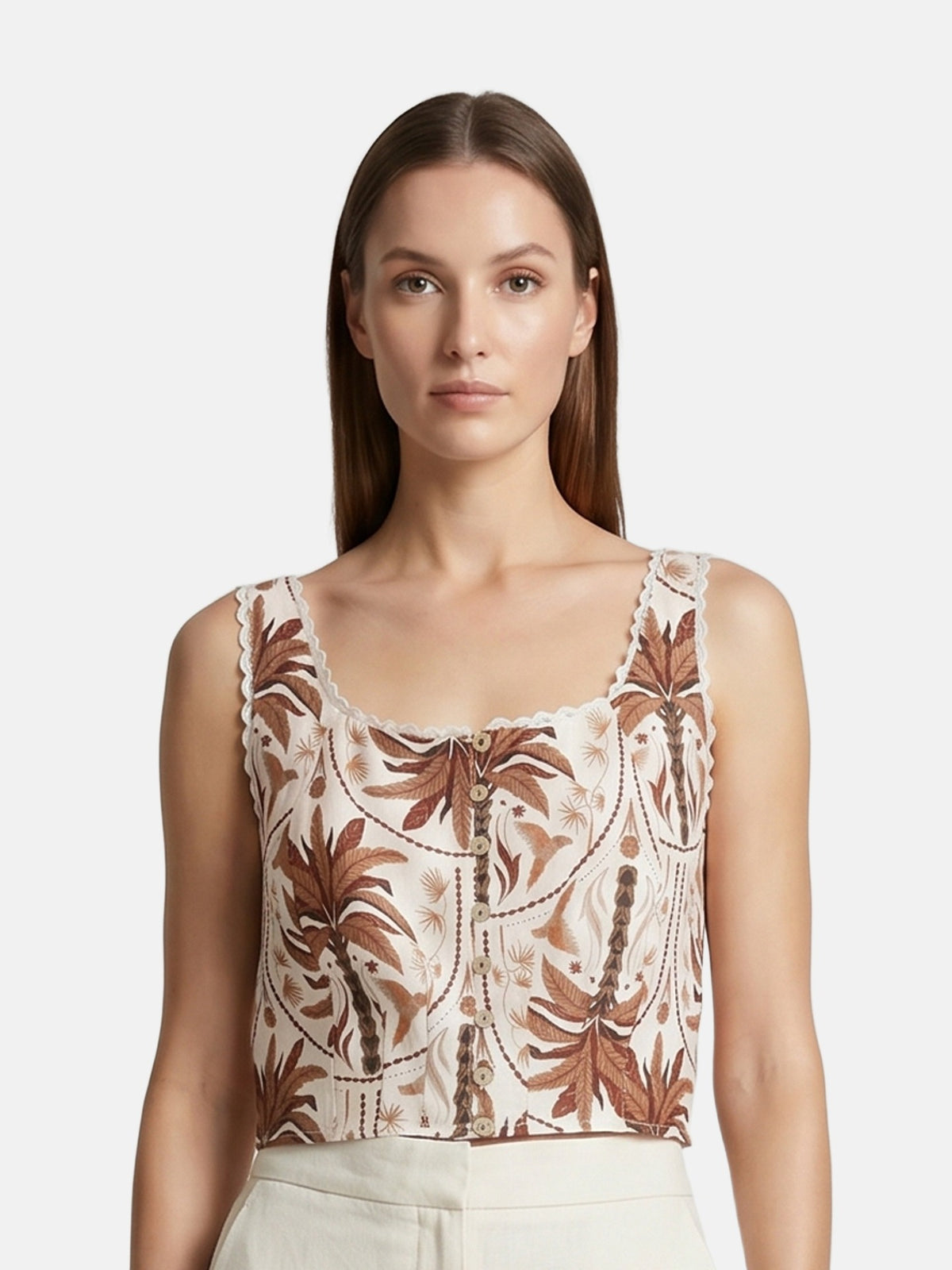 Top in Viscosa Beige Scuro