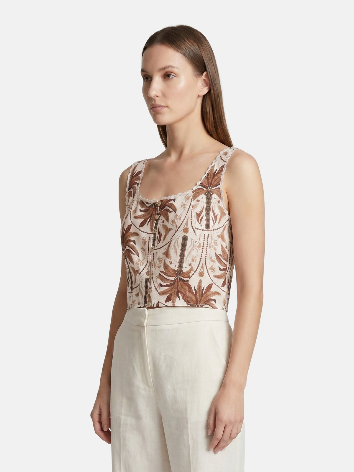 Top in Viscosa Beige Scuro
