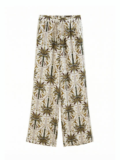 Pantaloni in Viscosa Verde