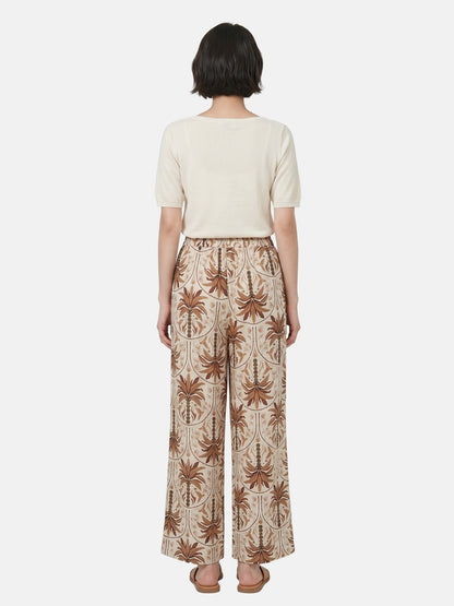 Pantaloni in Viscosa Beige Scuro
