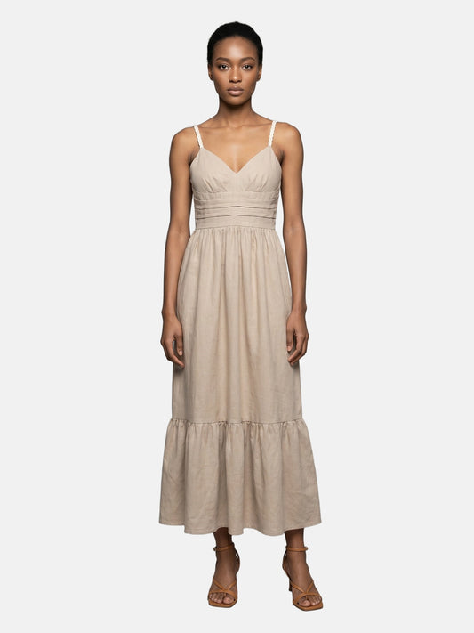 Vestito in Viscosa Beige Scuro