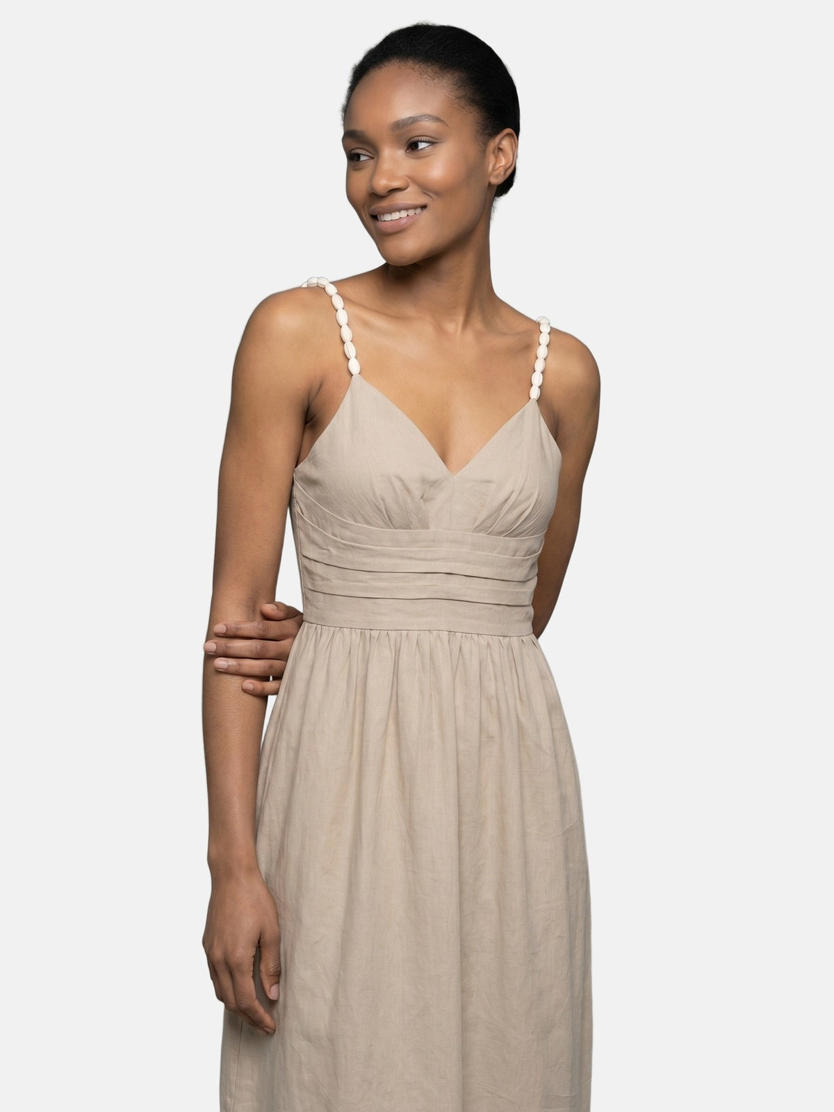 Vestito in Viscosa Beige Scuro