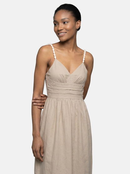 Vestito in Viscosa Beige Scuro