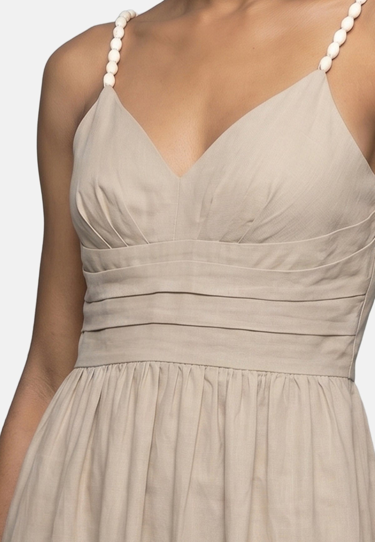 Vestito in Viscosa Beige Scuro