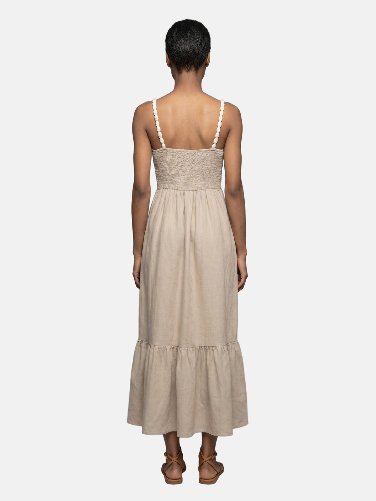 Vestito in Viscosa Beige Scuro