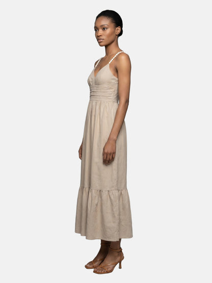 Vestito in Viscosa Beige Scuro