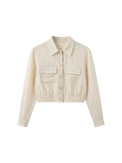 Camicia in Viscosa Beige