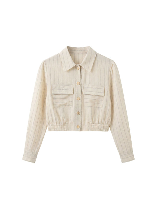 Camicia in Viscosa Beige