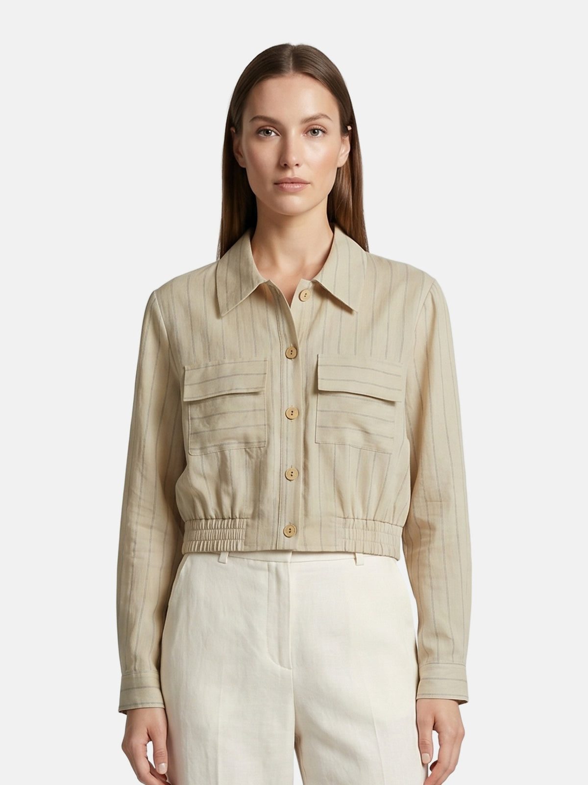 Camicia in Viscosa Beige Scuro