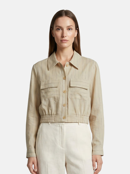 Camicia in Viscosa Beige Scuro
