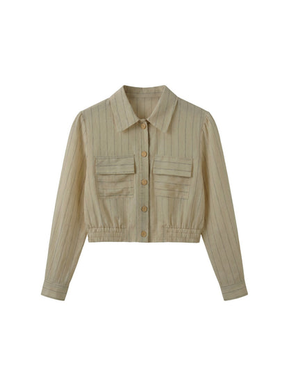 Camicia in Viscosa Beige Scuro