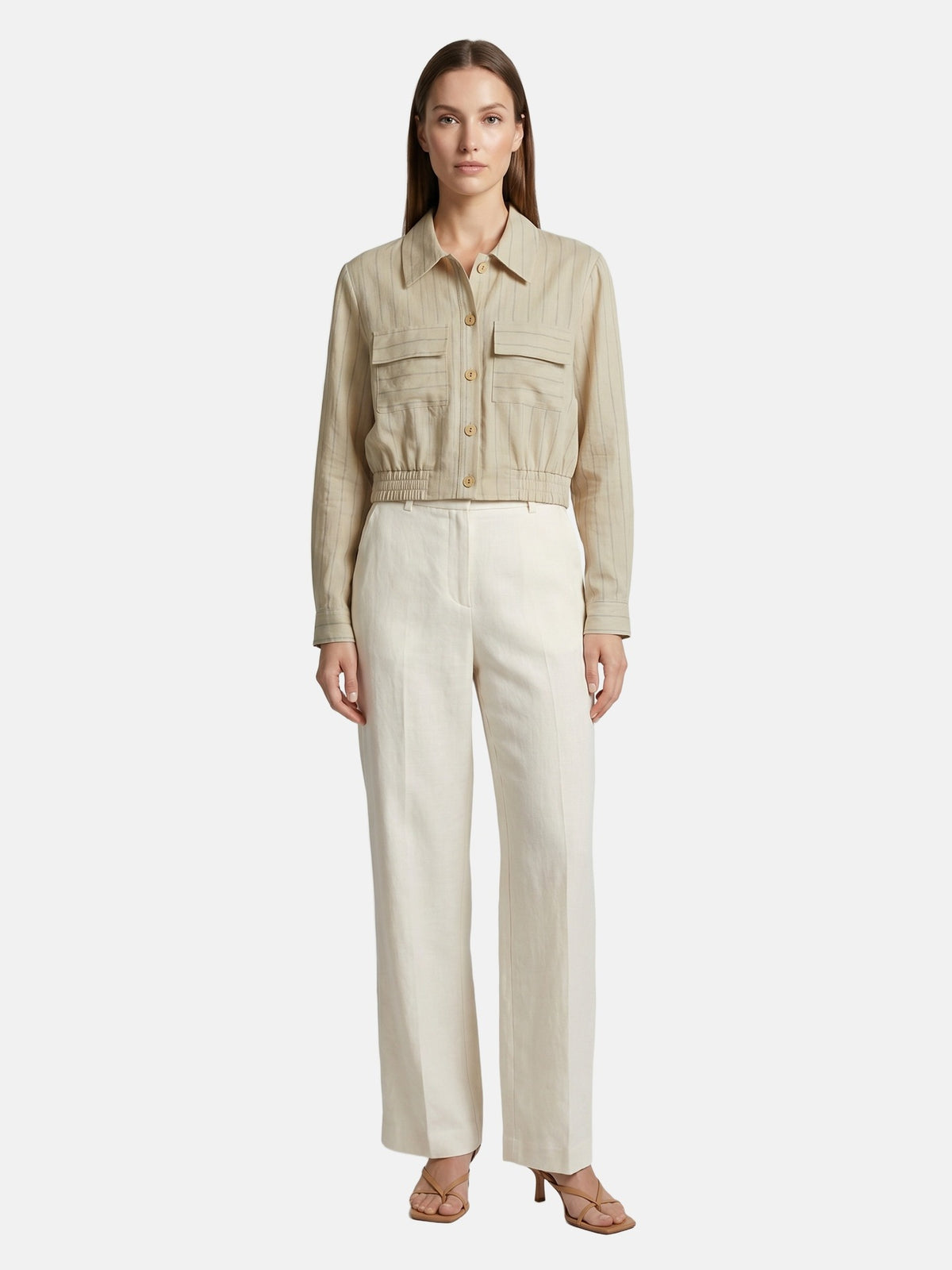 Camicia in Viscosa Beige Scuro
