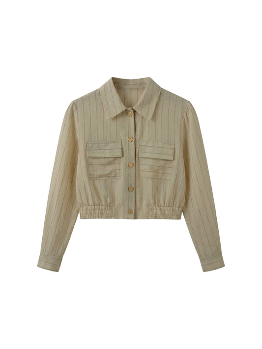 Camicia in Viscosa Beige Scuro