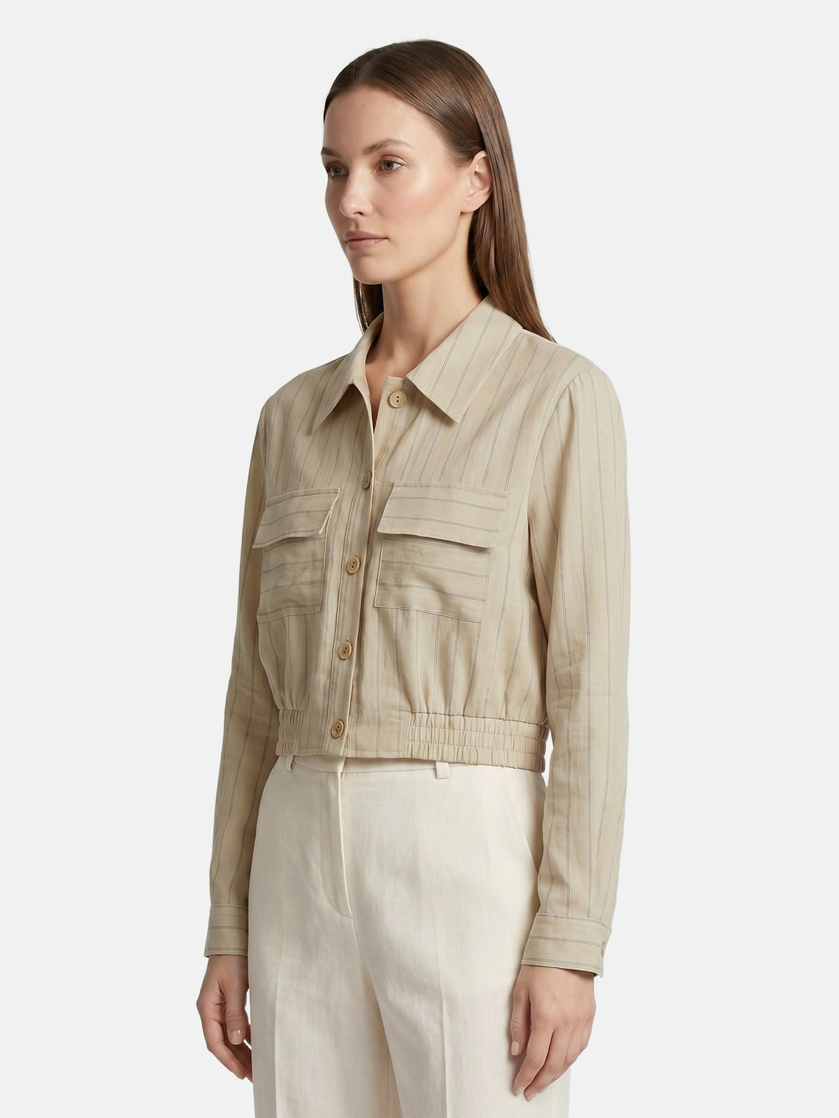 Camicia in Viscosa Beige Scuro