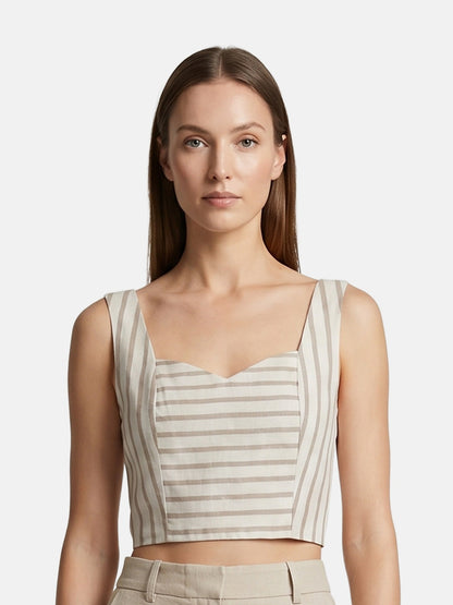Canotta in Cotone Beige Scuro