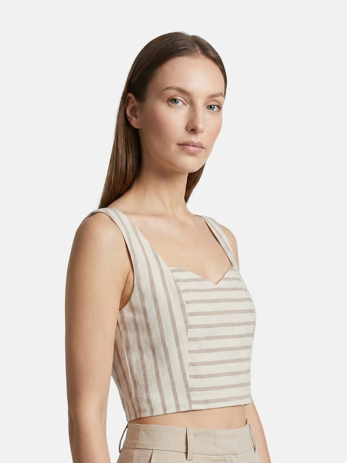 Canotta in Cotone Beige Scuro