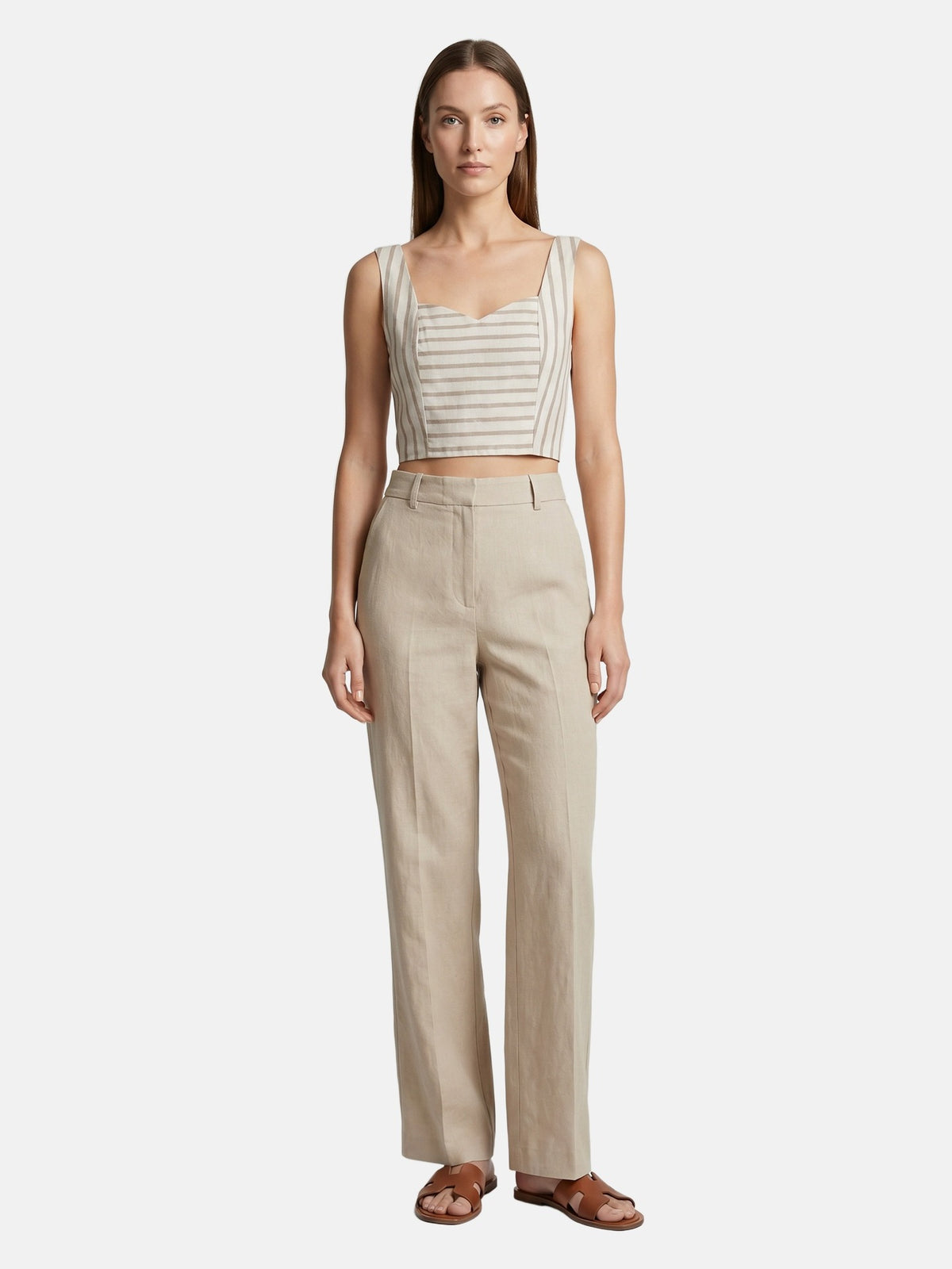 Canotta in Cotone Beige Scuro