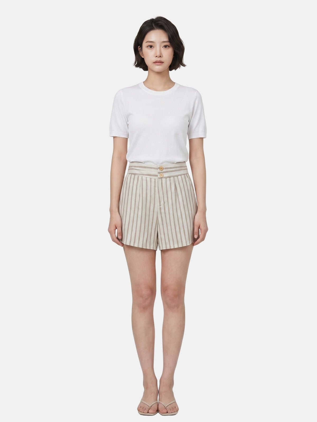 Pantaloncino in Cotone Beige Scuro