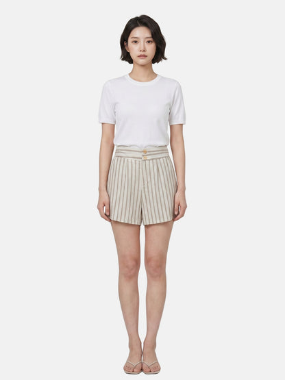 Pantaloncino in Cotone Beige Scuro