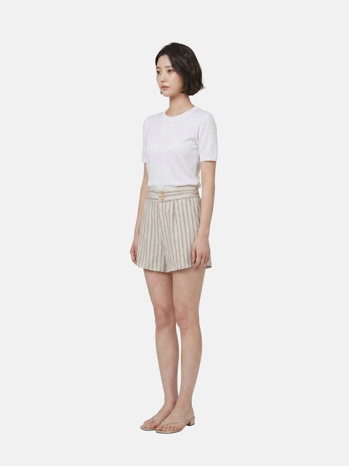 Pantaloncino in Cotone Beige Scuro