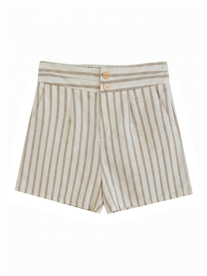 Pantaloncino in Cotone Beige Scuro