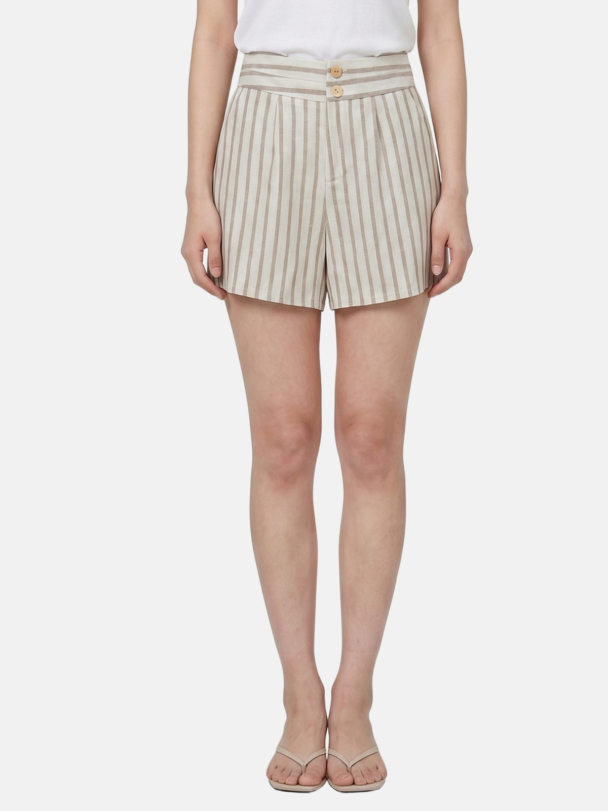 Pantaloncino in Cotone Beige Scuro