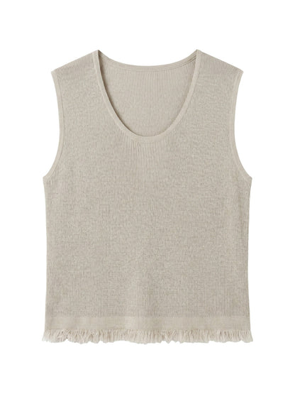 Canotta in Poliestere Beige