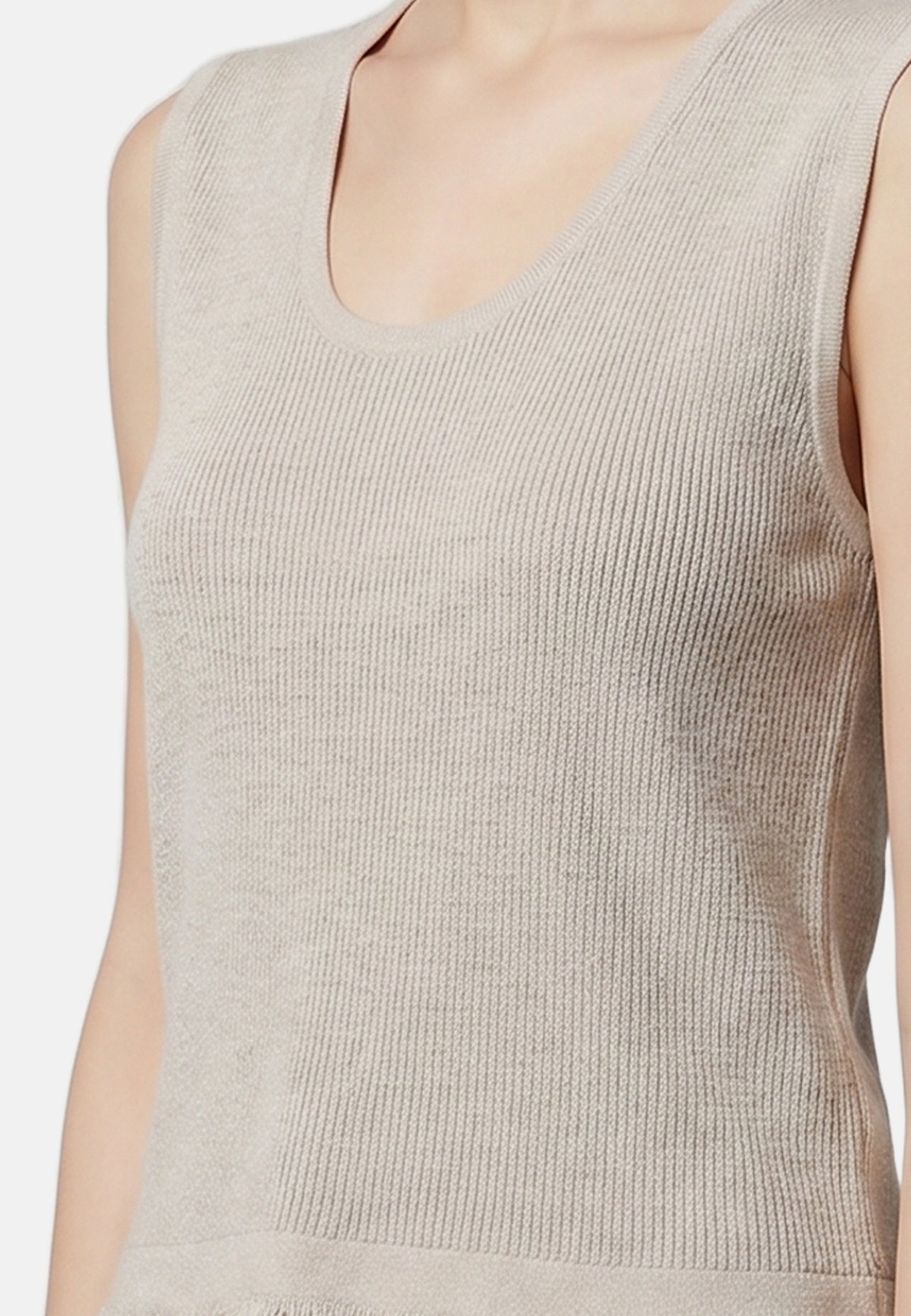 Canotta in Poliestere Beige