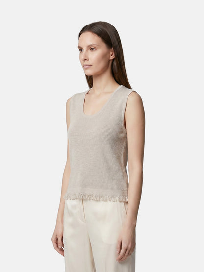 Canotta in Poliestere Beige