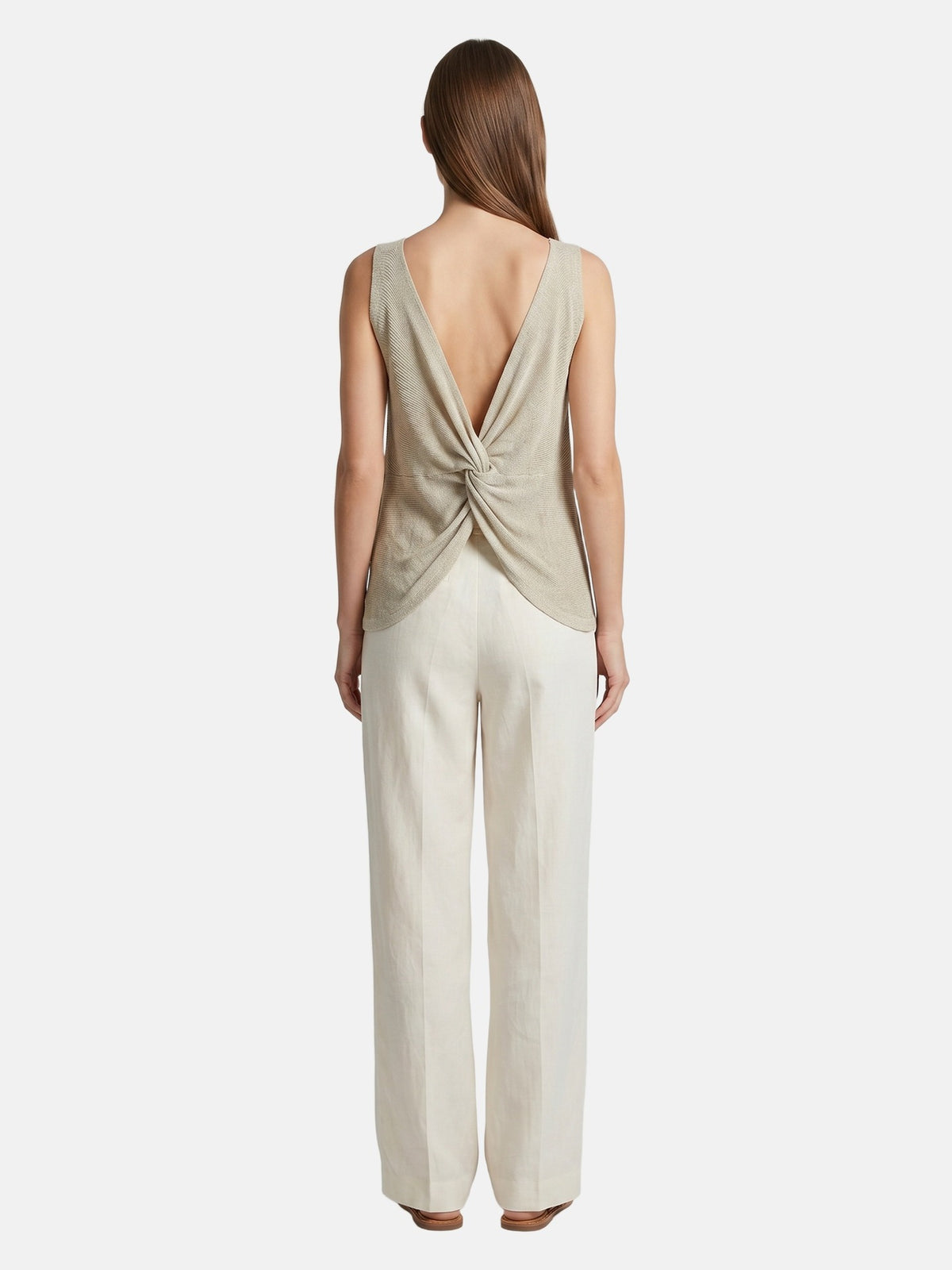 Canotta in Poliestere Beige