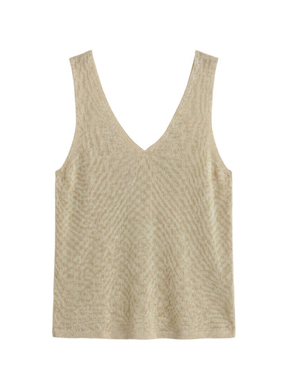 Canotta in Poliestere Beige