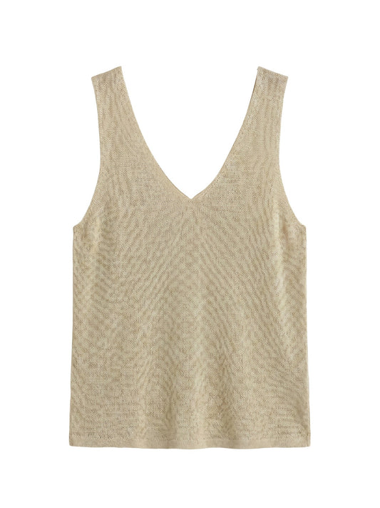 Canotta in Poliestere Beige