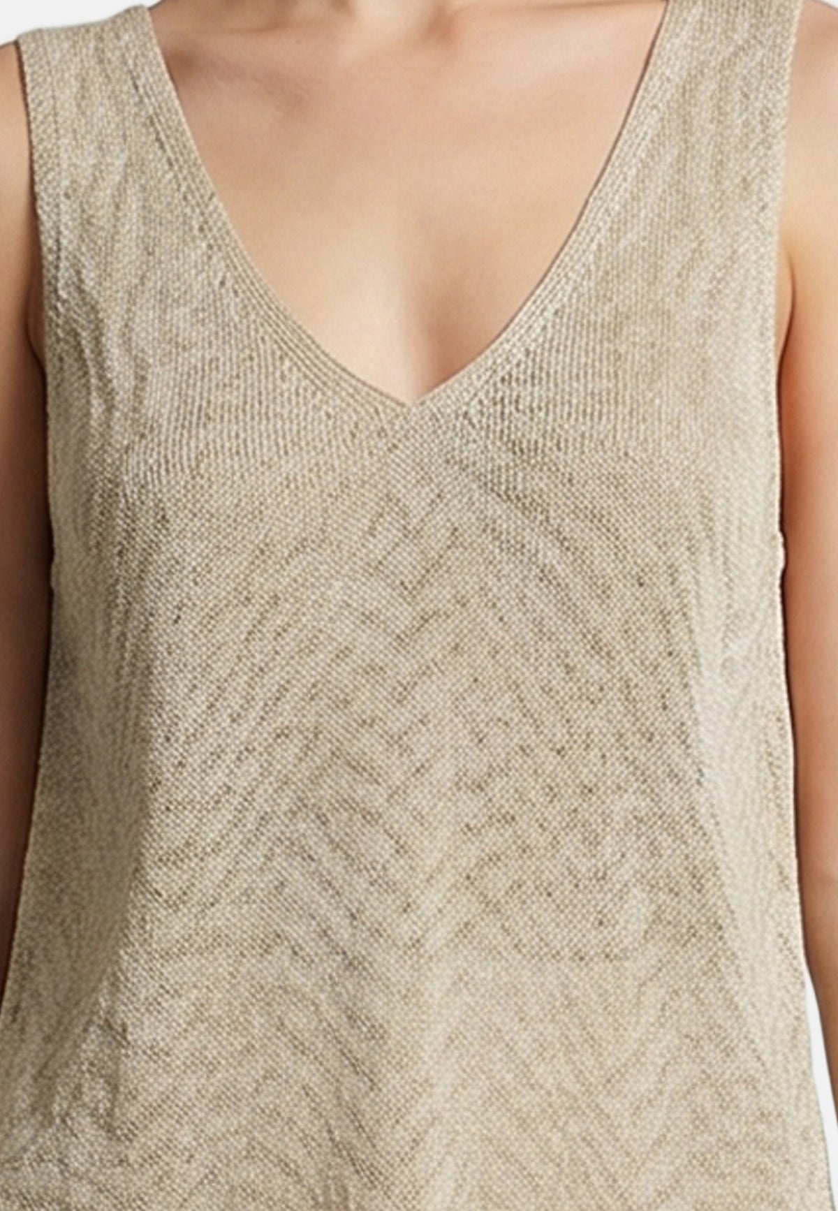 Canotta in Poliestere Beige
