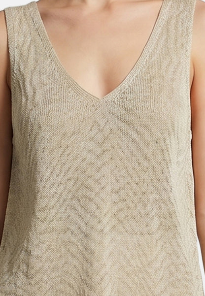 Canotta in Poliestere Beige