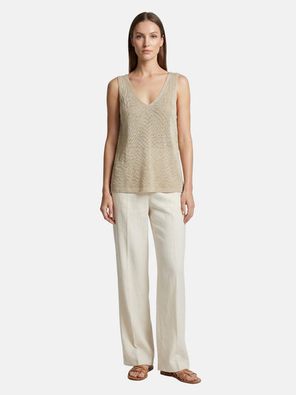 Canotta in Poliestere Beige