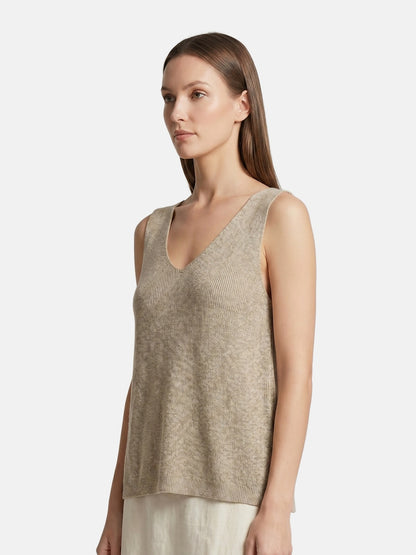 Canotta in Poliestere Beige Scuro
