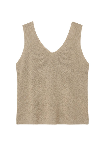 Canotta in Poliestere Beige Scuro