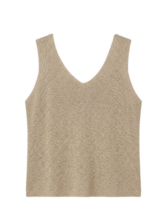 Canotta in Poliestere Beige Scuro